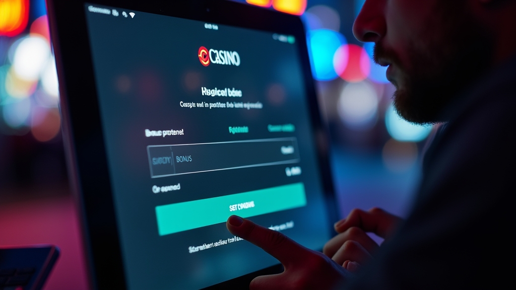 Player reviewing terms before entering a bonus code on a casino registration screen