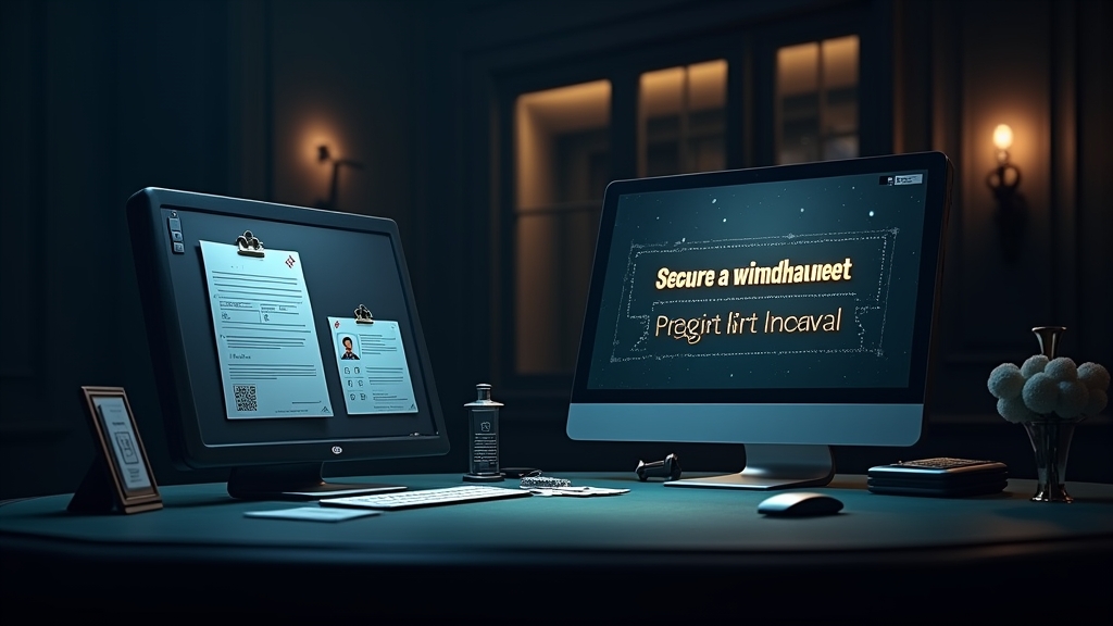 Casino verification documents beside a pending withdrawal alert in a dark scene